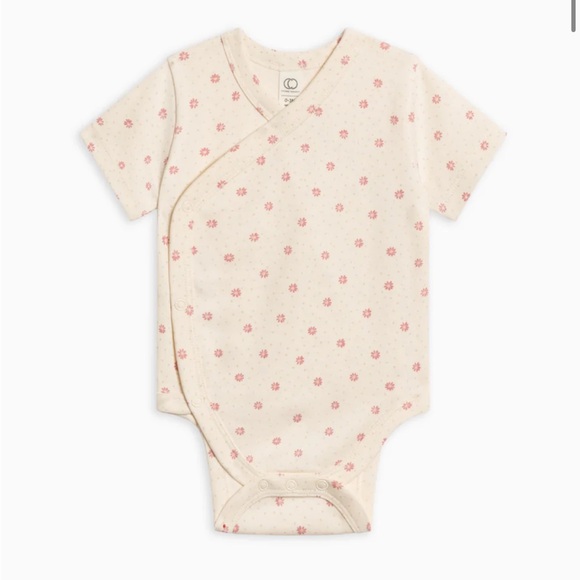Colored Organics Cream Onesie with Pink Floral Design - Picture 1 of 4
